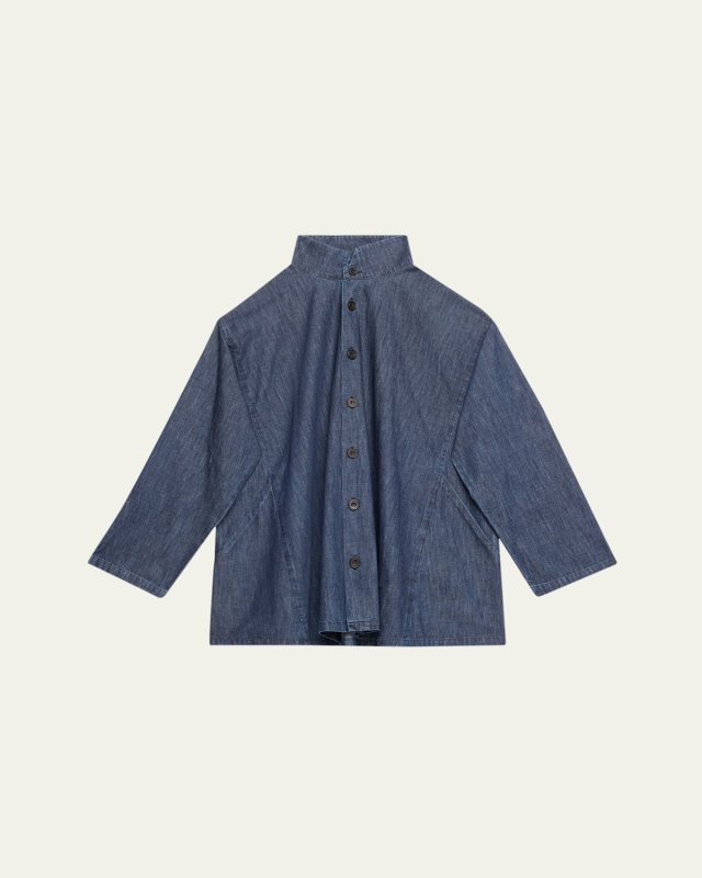 Caucasus Denim Notch Collar Jacket (Long Length)